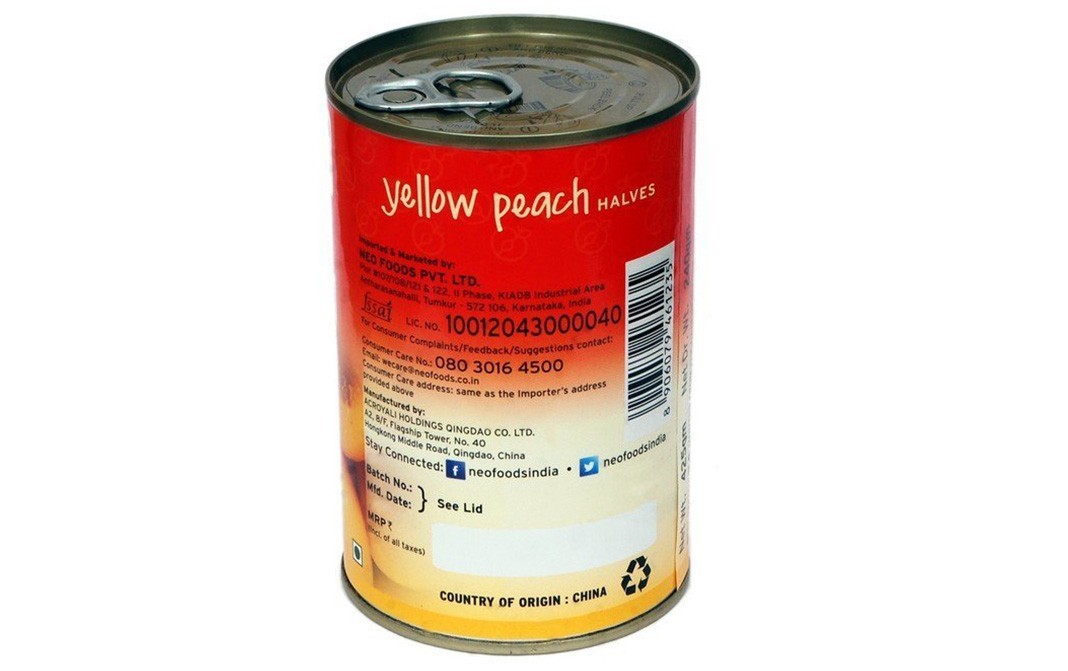 Neo Yellow Peach Halves    Tin  425 grams